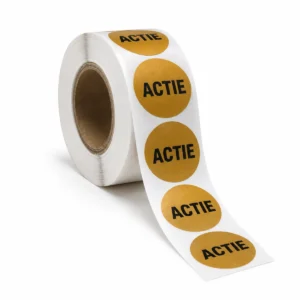 Sticker rond 35mm 500stuks Goud (25mm kern)