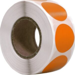 Sticker rond 35mm 500stuks Oranje (25mm kern)