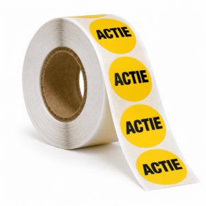 Sticker rond 35mm 500stuks Geel (25mm kern)