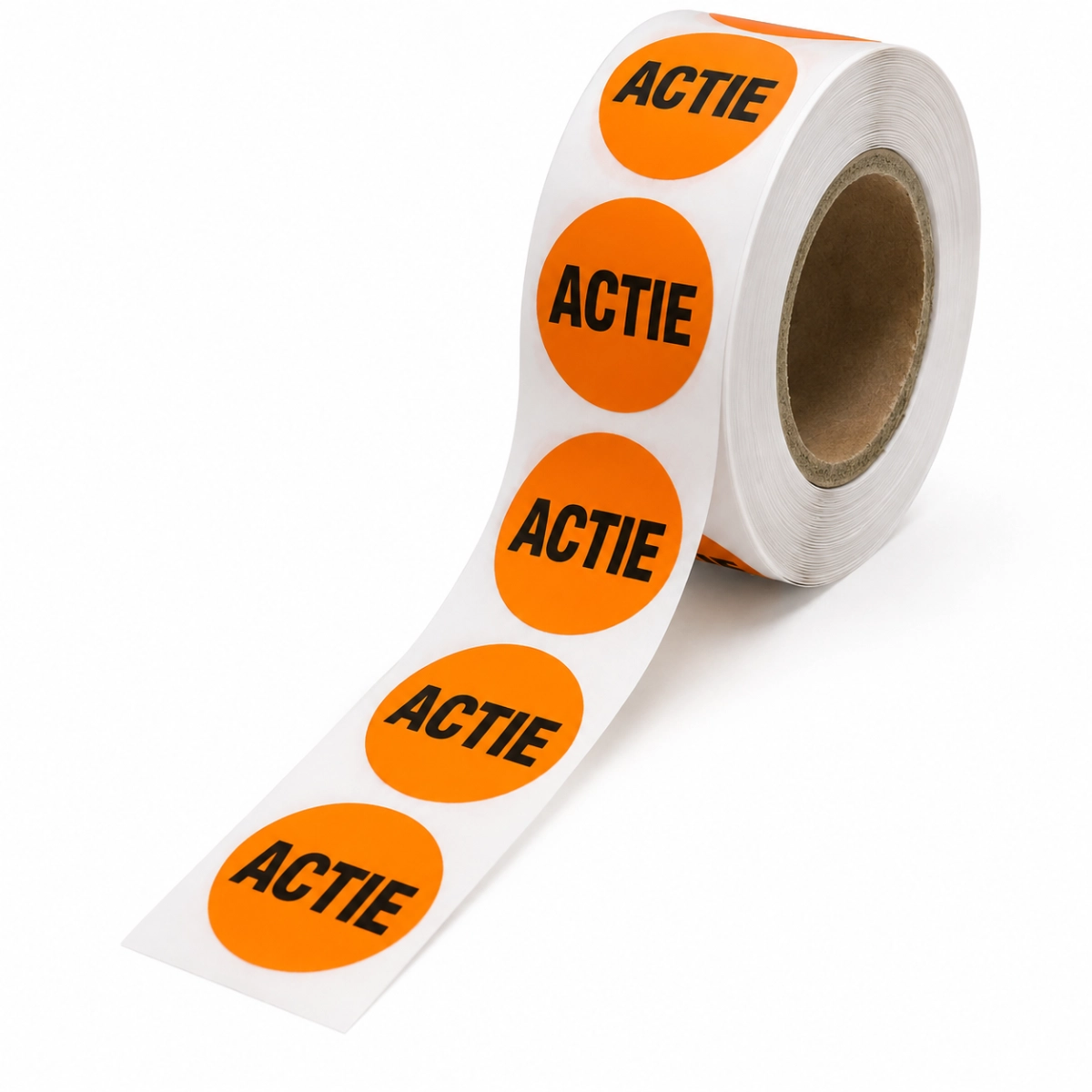 Sticker rond 35mm 500stuks Oranje (25mm kern) - Afbeelding 2