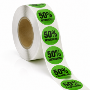 Sticker rond 35mm 500stuks Groen (25mm kern)