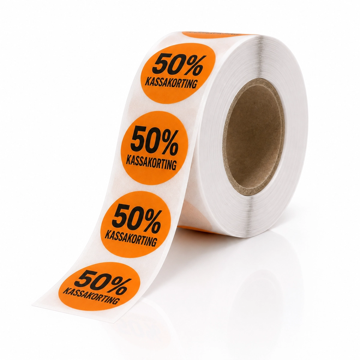 Sticker rond 35mm 500stuks Oranje (25mm kern) - Afbeelding 3