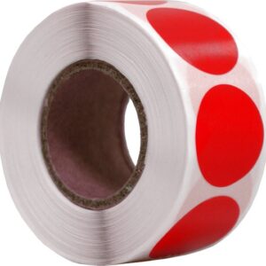 Sticker rond 35mm 500stuks Rood (25mm kern)