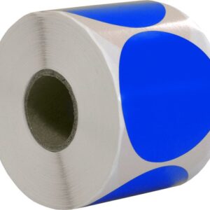 Sticker rond 50mm 500stuks Blauw (25mm kern)
