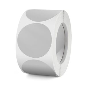 Sticker rond 50mm 500stuks Grijs/ Zilver(25mm kern)