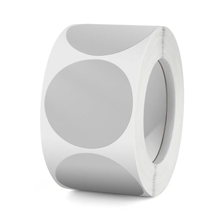 Sticker rond 50mm 500stuks Grijs/ Zilver(25mm kern)