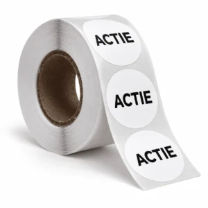Sticker rond 35mm 500stuks Wit (25mm kern)