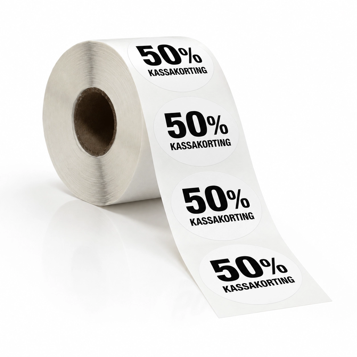 Sticker rond 50mm 500stuks Wit (25mm kern) - Afbeelding 3