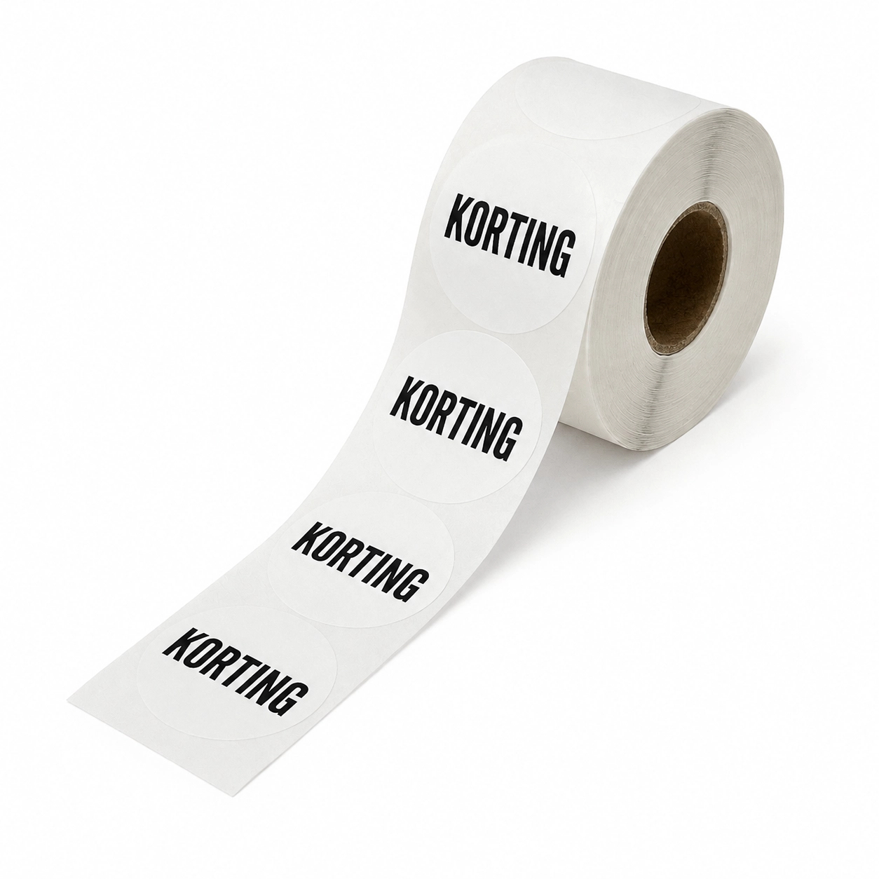 Sticker rond 50mm 500stuks Wit (25mm kern) - Afbeelding 2