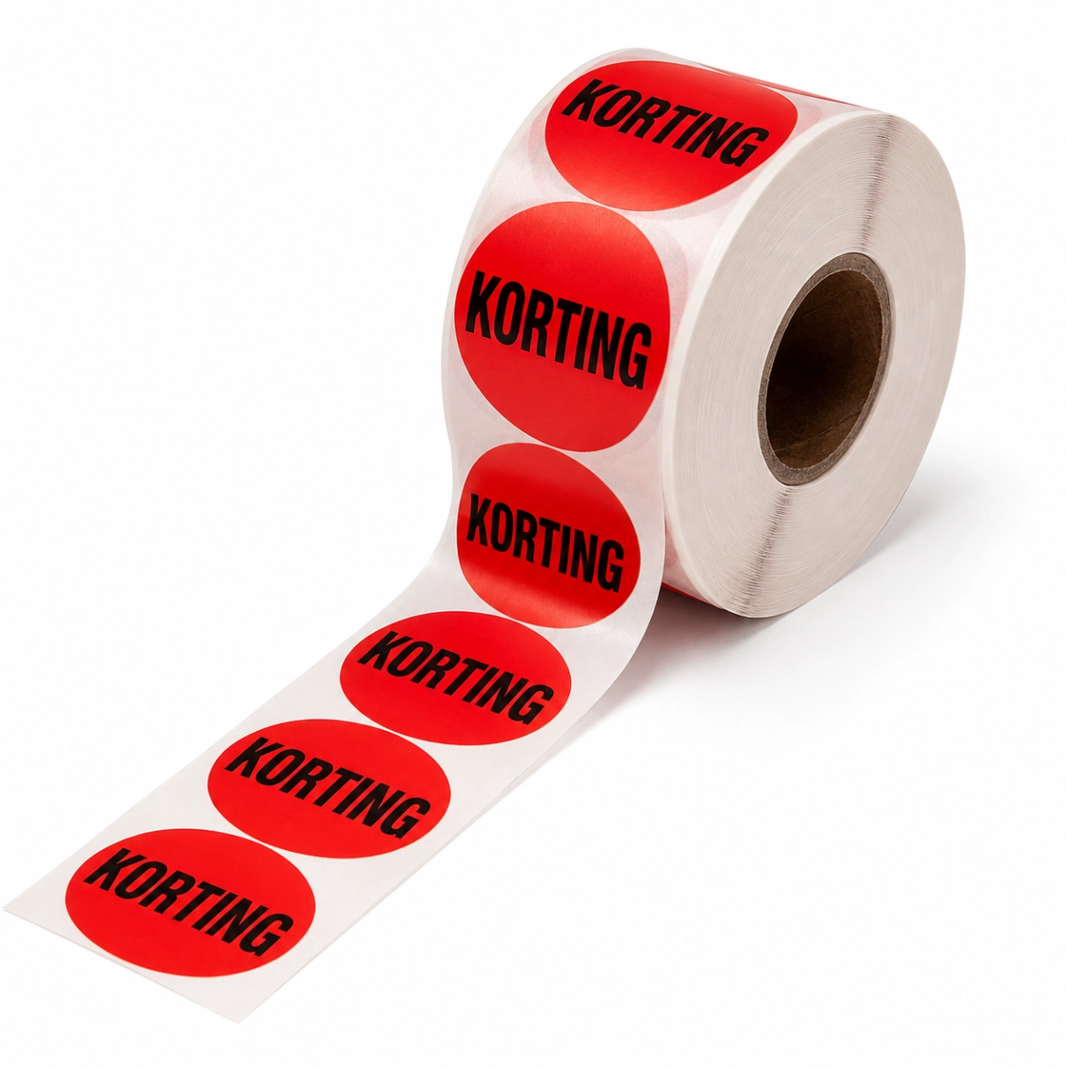Sticker rond 35mm 500stuks Rood (25mm kern) - Afbeelding 3