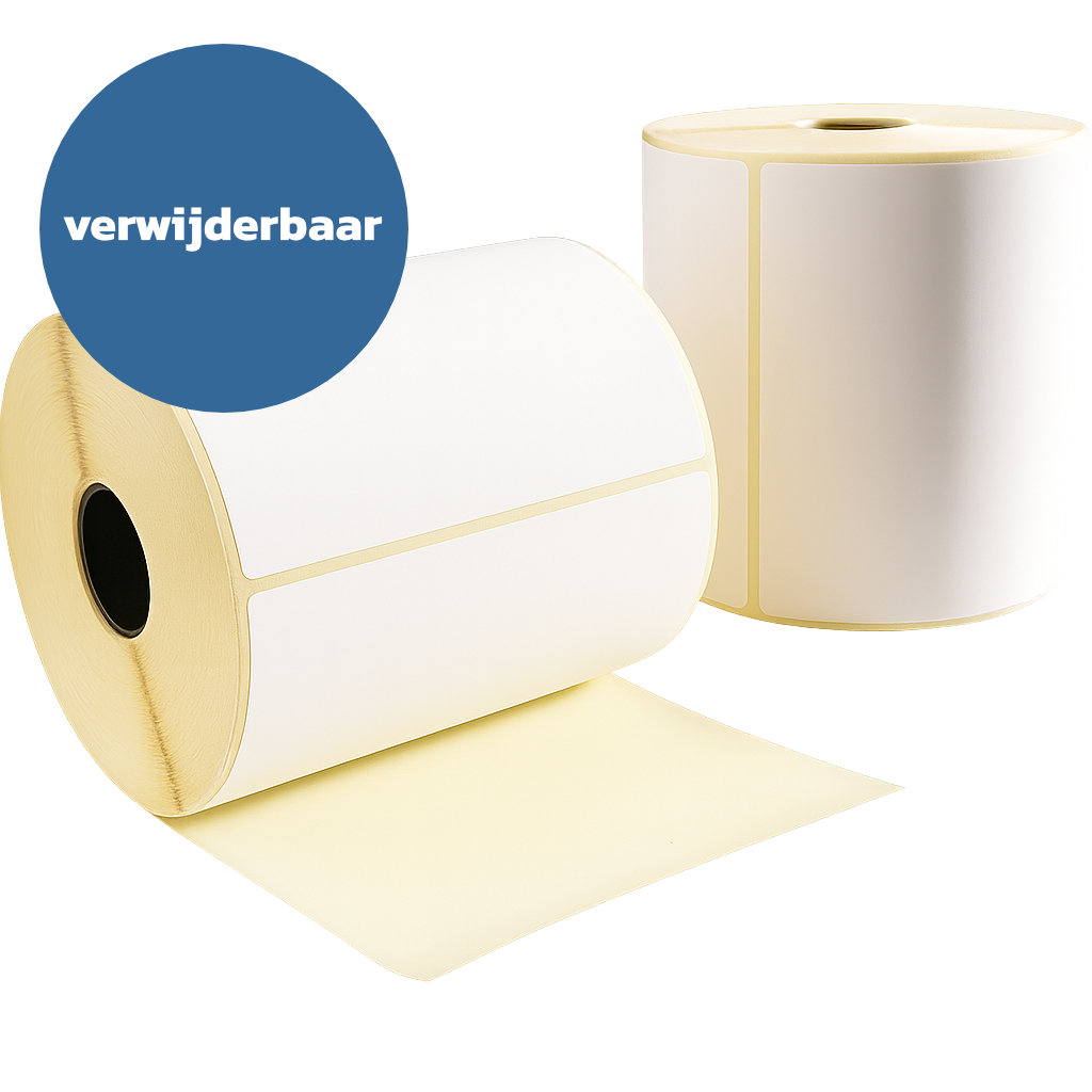 Zebra compatible labels 102x150mm 300stks Verwijderbaar (25mm kern)