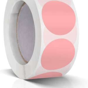 Sticker rond 35mm 500stuks Roze (25mm kern)