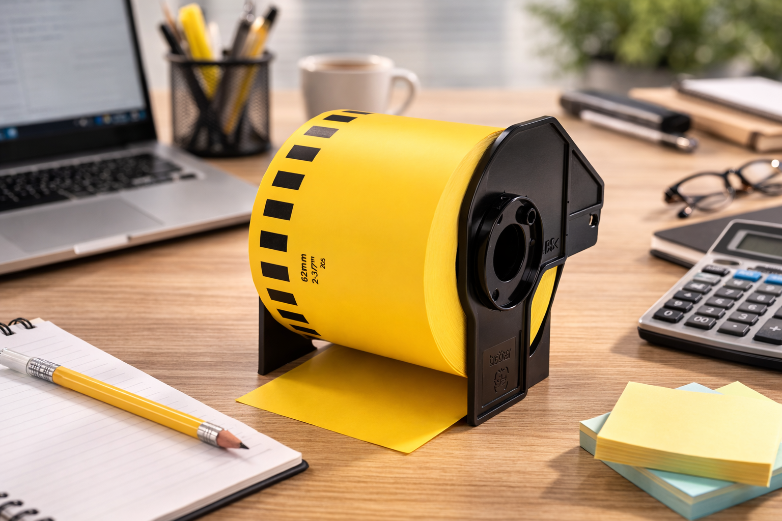 Brother DK-22205 62mm x 30.48mtr Geel (inclusief houder) - Afbeelding 2